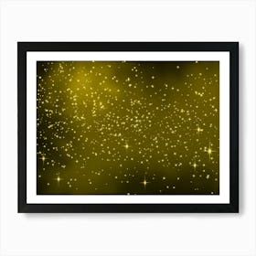 Dark Yellow Shining Star Background Art Print