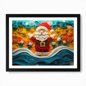 Paper Quilling Santa Claus and Elves II Art Print