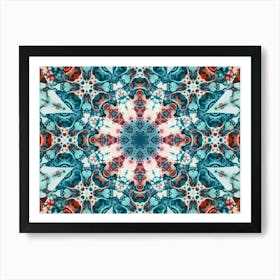 Alcohol Ink Blue And Red Abstract Pattern 5 Art Print