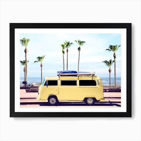 Surfer's Yellow Van Art Print