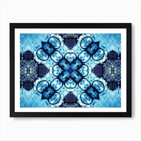 Blue Watercolor Pattern Flower Art Print