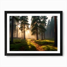 Morning In A Pine Forest Art Print