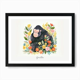 Little Floral Gorilla 3 Poster Art Print