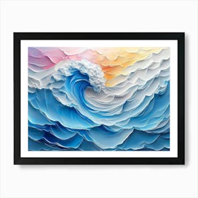 3d Painting Of A Colorful 3d Wave Oil Painting 1 Poster