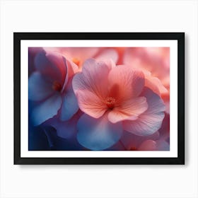 Pink Flowers Wallpaper Art Print