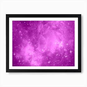 Purple Galaxy Space Background Art Print