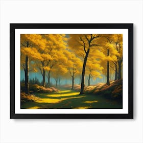 Yellow Trees In The Forest 4 Art Print