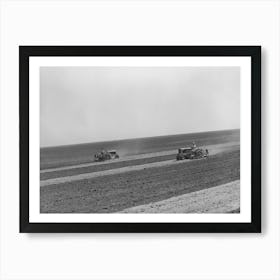 Tractor Farming On 4900 Acre Ranch Near Ralls, Texas By Russell Lee Art Print