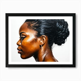 Side Profile Of Beautiful Woman Oil Painting 181 Art Print