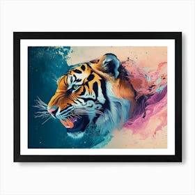 Tiger Animal Abstract Painting 1 Art Print