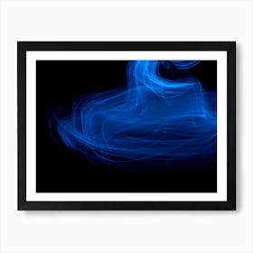 Glowing Abstract Curved Blue Lines 3 Art Print