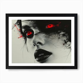 Cracked Realities: Red Ink Rendition Inspired by Chevrier and Gillen: Devil Eyes Art Print