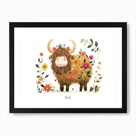 Little Floral Yak 3 Poster Art Print