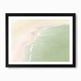Swimming On The Beach Art Print