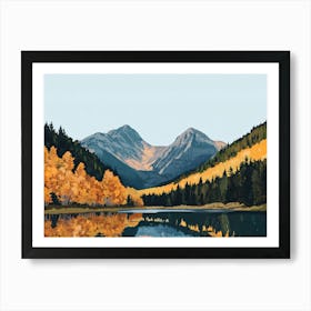 Autumn Colors In The Mountains Rocky Mountains Art Print