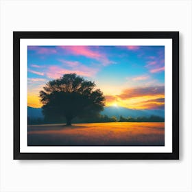 Sunset In The Mountains 9 Art Print