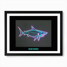 Neon Pastel Pink Blue Shark 8 Poster Art Print