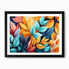 Colorful Leaves Art Print