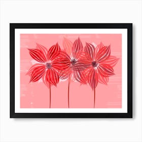 Pink Floral Impression Art Print