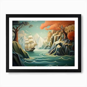 Ship In The Sea Art Print