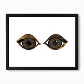 Brown Eye Contact In White Art Print