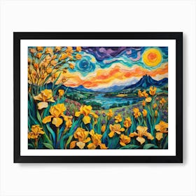 Yellow Irises ala Vincent Art Print