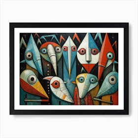 Hunzinator School Of Pike Picasso Style Art Covering The Whole 2 Art Print