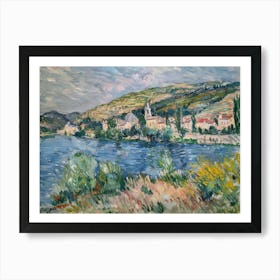 Maritime Melancholy Vista Painting Inspired By Paul Cezanne Art Print
