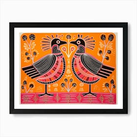 Roadrunner 2 Folk Style Animal Illustration Art Print