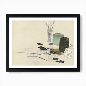 Art Supplies From Momoyogusa –Flowers Of A Hundred Generations (1909), Kamisaka Sekka Art Print