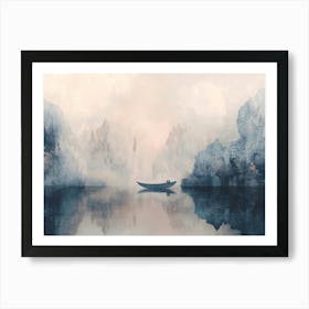 Boat In The Mist Art Print