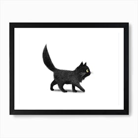 Creeping Cat Mono Art Print