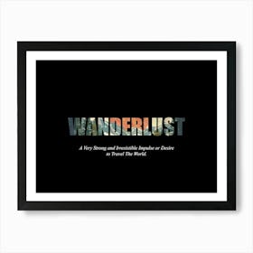 Wanderlust Poster Vintage Landscape Illustration 1 Art Print