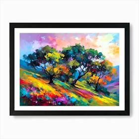 Colorful Trees Art Print