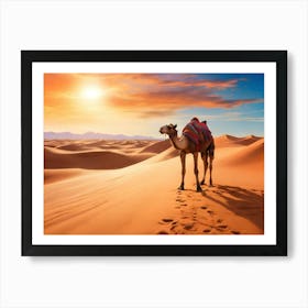 Camel In The Desert 18 Art Print