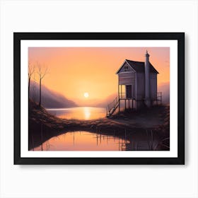 Sunset House Art Print