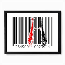 Funny Barcode Animals Art Illustration In Painting Style 112 Art Print