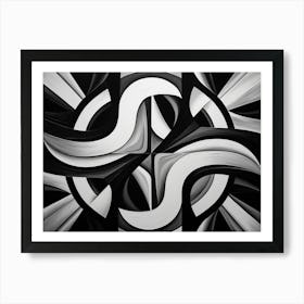 Infinity Abstract Black And White 1 Art Print