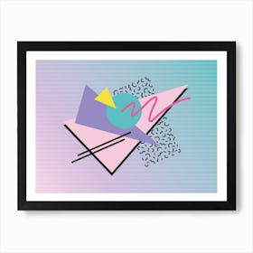 Memphis Pattern Retro Vaporwave 80s Nostalgia Abstract Artwork Art Print