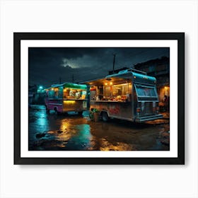 Food Truck At Night 1 Art Print