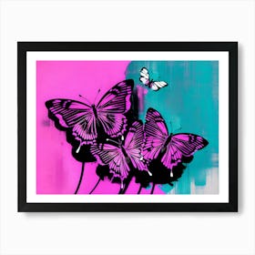 Pink Butterflies 4 Art Print