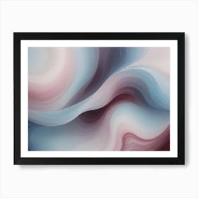 Abstract Background Of Swirling, Flowing Lines And Colors In Shades Of Blue, Pink, And White, Creating A Dynamic And Elegant Design Art Print