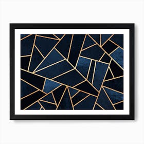 Navy Stone Art Print