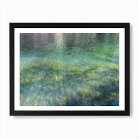 Blue green reflection in the lake, summer dream Art Print