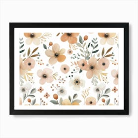 Peach Flowers Art Print