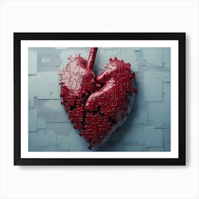 Heart Human in Pieces Love Art Print