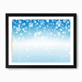 Snowflakes On A Blue Background 8 Art Print