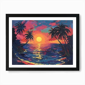 Sunset At The Beach 11 Art Print