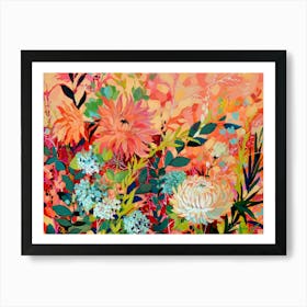 Dahlias Garden Art Print