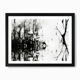 Reflection Abstract Black And White 9 Art Print